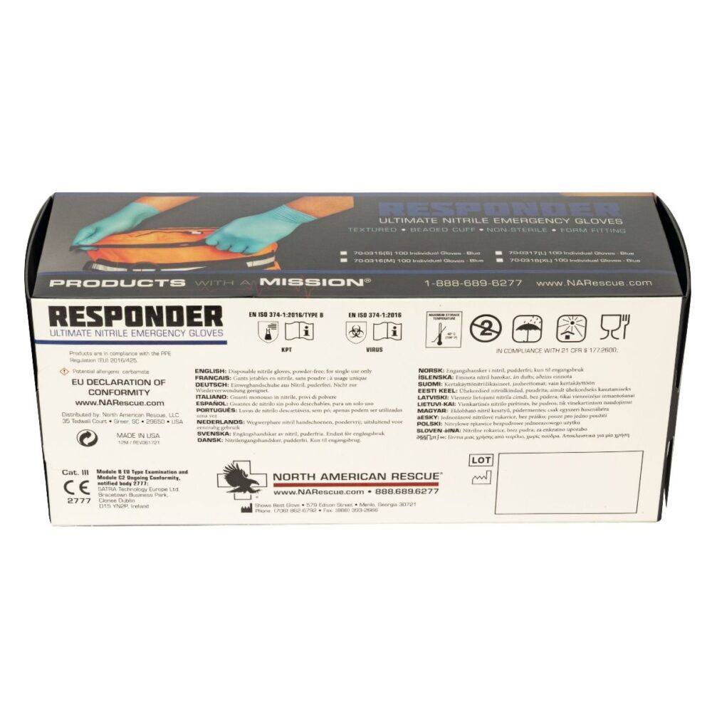 Responder Nitrile Gloves - Blue - Image 3